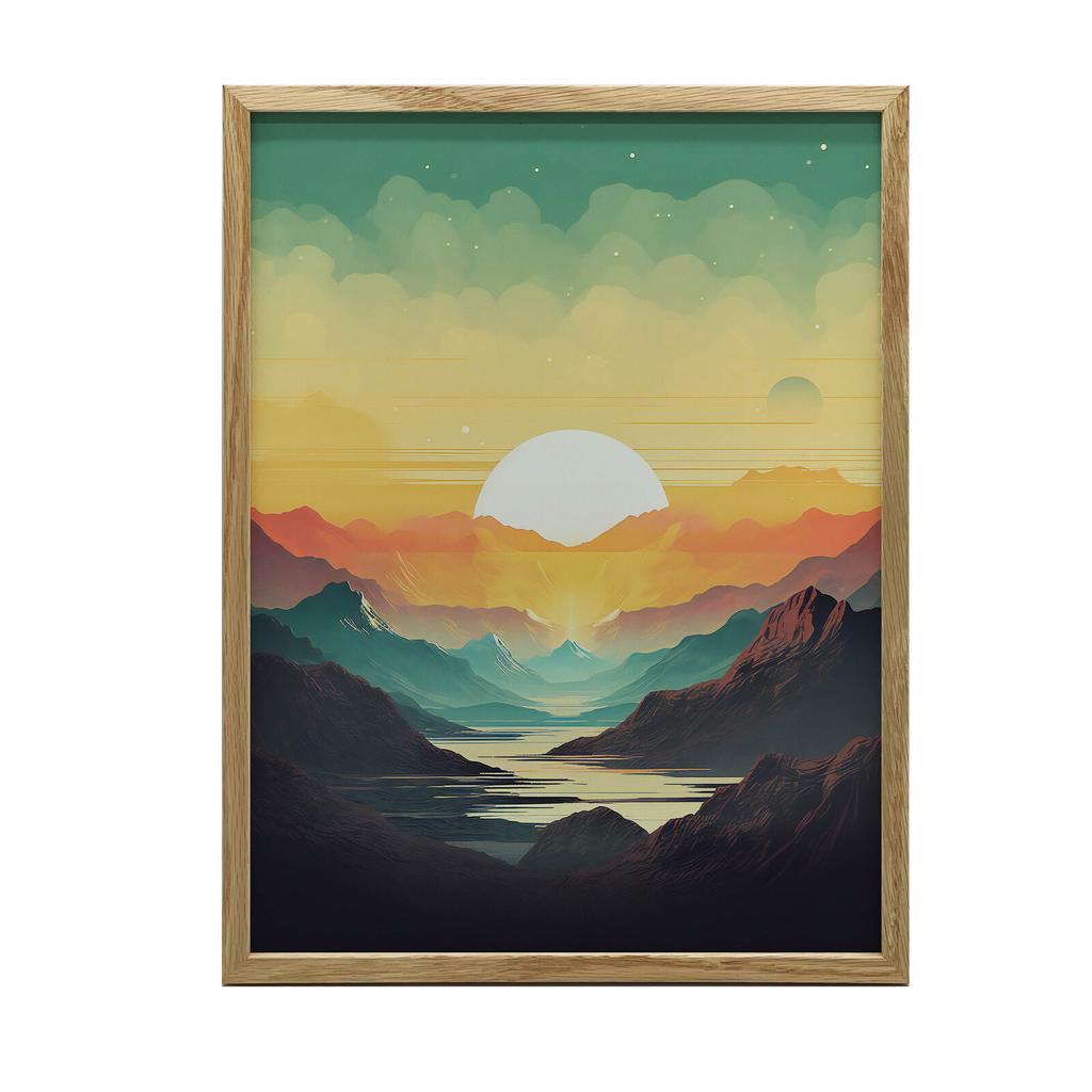 Spokój Górskich Pasteli Spokój Górskich Pasteli, 50X70 Cm, Rama Aluminiowa Czarna, Papier Matowy 230 Gsm