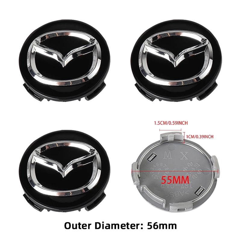 52/56/60mm Car Tire Center Hub Caps Emblem Covers for Mazda Atenza MX3 CX3 CX5 2 3 6 323 626 RX8 RX7 Protege Axela Speed