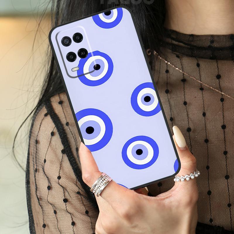 Чехол со принтом Синий Глаз Удачи и Сглаза для Oppo A80 A60 A40 A17 A57 A77 A74 A54 A94 A78 A98 A18 A38 A58 A96 A76 A16 A15 A5 Pro