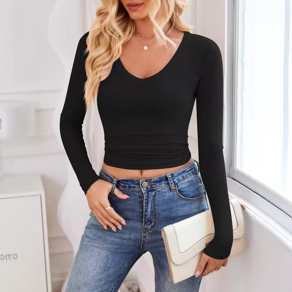 Весенне-осенняя женская блузка Y2K Slim Fashion Bottom Shirt