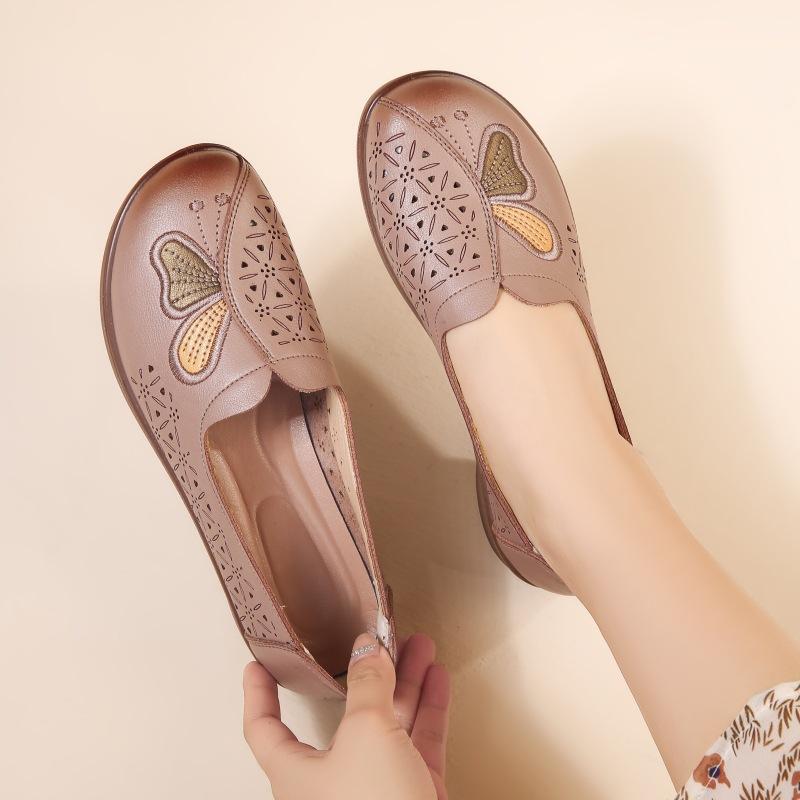 Новые мокасины с бабочками, туфли для мам, летние туфли на плоской подошве, ретро-женские туфли, нескользящие, удобные дизайнерские балетки