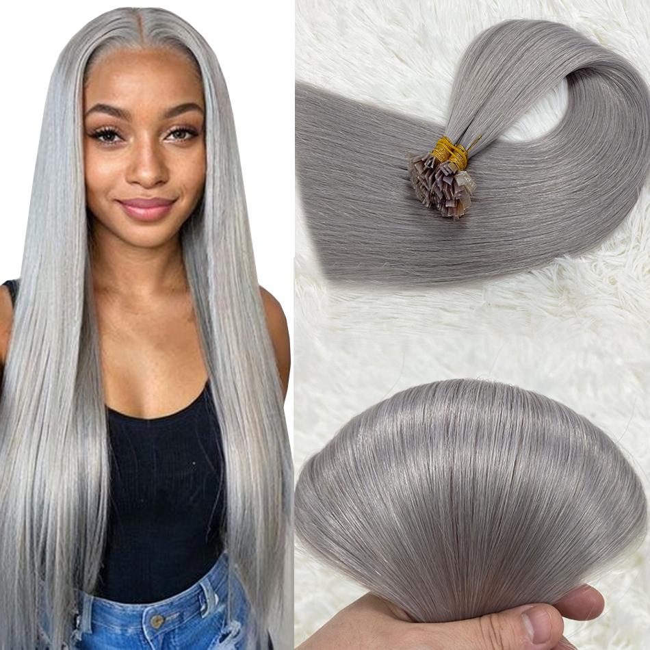 100 Percent Human Hair Flat Tip Extensions Straight Keratin Capsule Hairpieces