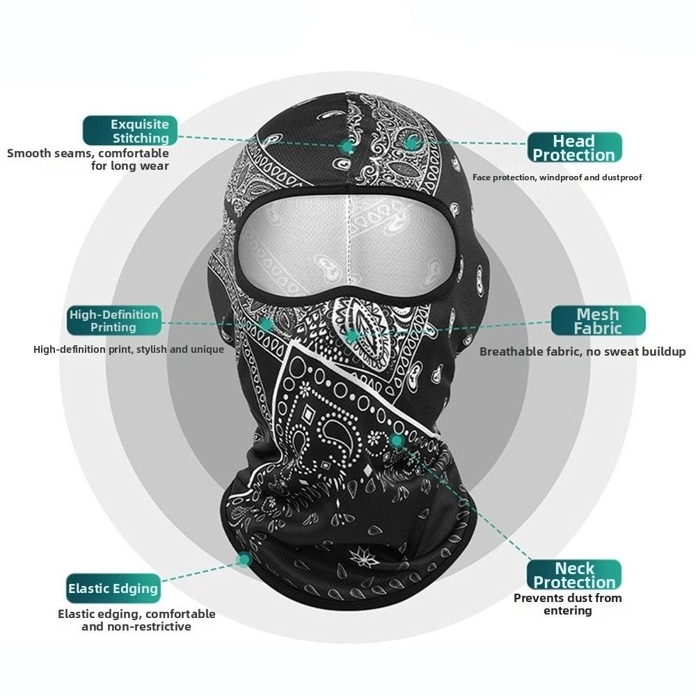 Breathable Cool Balaclava Ice Silk Face Cover Headwear Fashion Full Face Cap  Motorcycle Riding