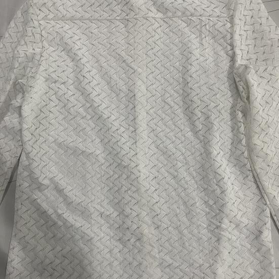 Летняя мужская рубашка с прозрачной сеткой и кружевным отложным воротником с длинными рукавами, однобортный кардиган средней длины, пляжный топ для отпуска