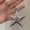 Korean niche design silver cross necklace female long clavicle punk retro hottie y2k neck jewelry