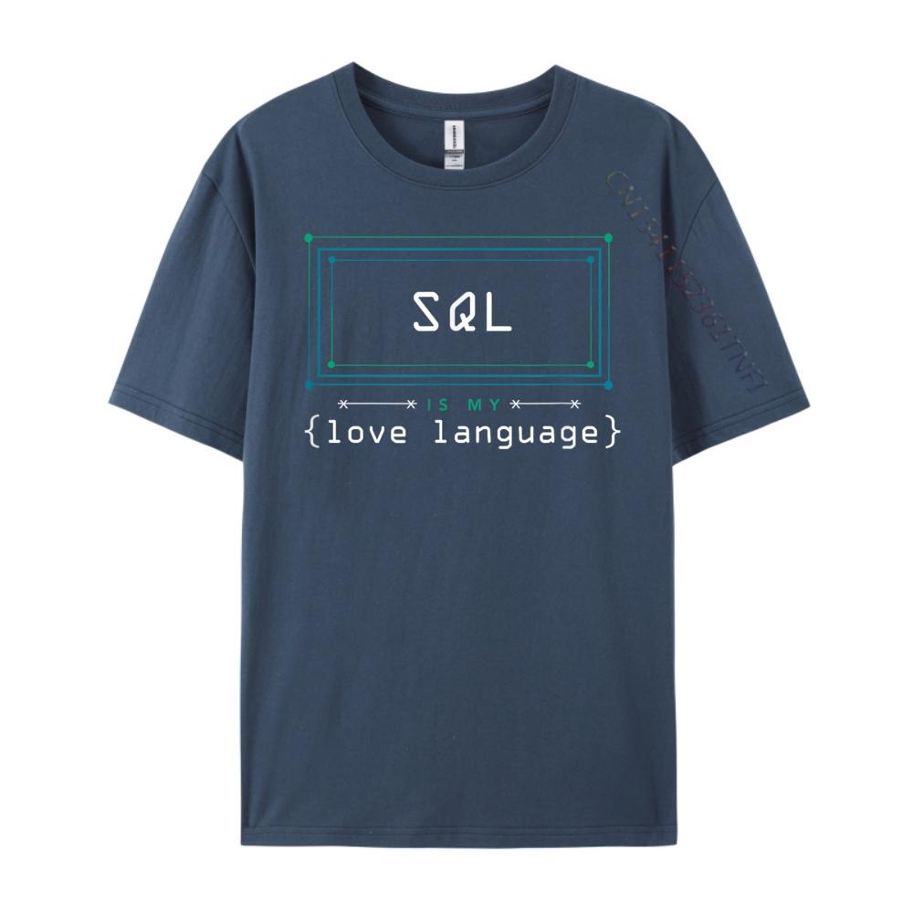 SQL — мой язык любви Программист Черные графические футболки Женская футболка с коротким рукавом