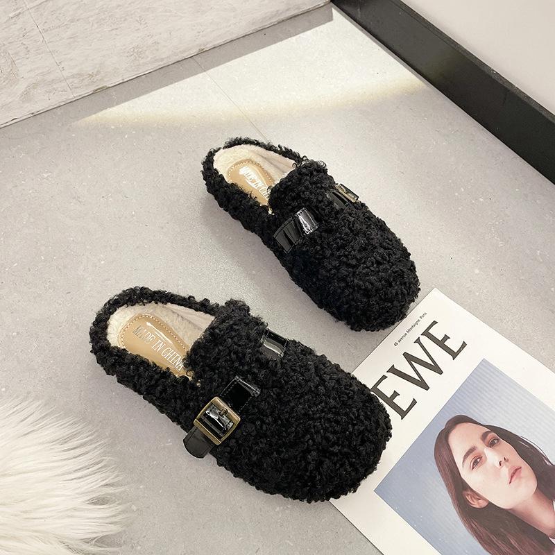 Тапочки женские 2024 года, новые модные повседневные туфли Mao Mao drag fairy wind one pedal gentle Doudou shoes tide