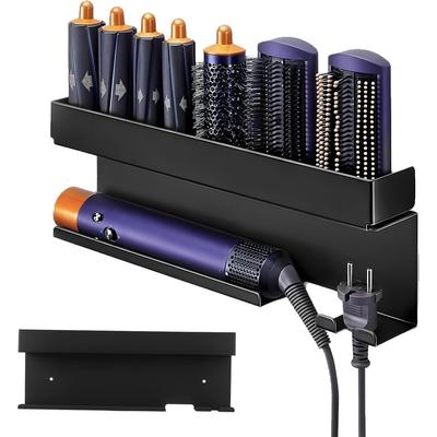 Настенный держатель для фена для Dyson - Держатель для выпрямителя для волос для щипцов для завивки, насадок для стайлера, Органайзер для фена, Стойка для хранения