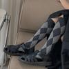 Женские клетчатые чулки в британском стиле, длинные носки, гольфы до бедра для школьников в японском стиле, милые гольфы в стиле каваи для девочек