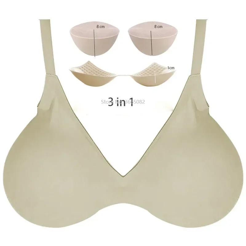 9CM Realistic Sponge False Breast Forms and Special bra For Crossdresser Shemale Transgender Drag Queen Transvestite Mastectomy