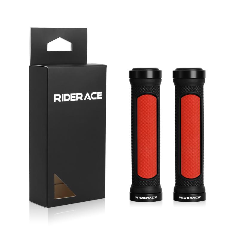 Велосипедные ручки TPR резиновые нескользящие амортизирующие накладки на руль горного велосипеда с двухсторонним стопорным кольцом из алюминиевого сплава