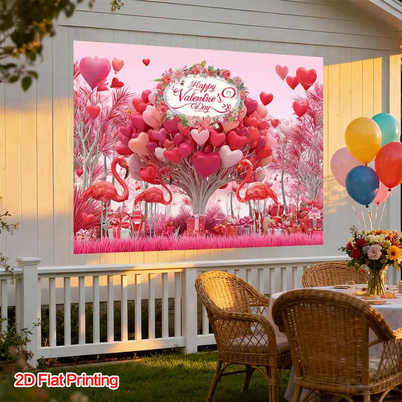 2D Pink Romantic Flamingo Background for Anniversary Photoshoot