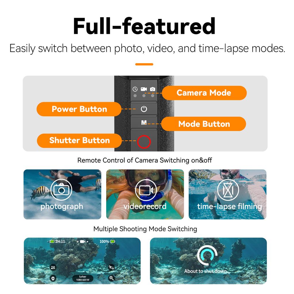 TELESIN спортивная камера плавающая ручка с дистанционным управлением затвором 15 м водонепроницаемая палка с запястьем