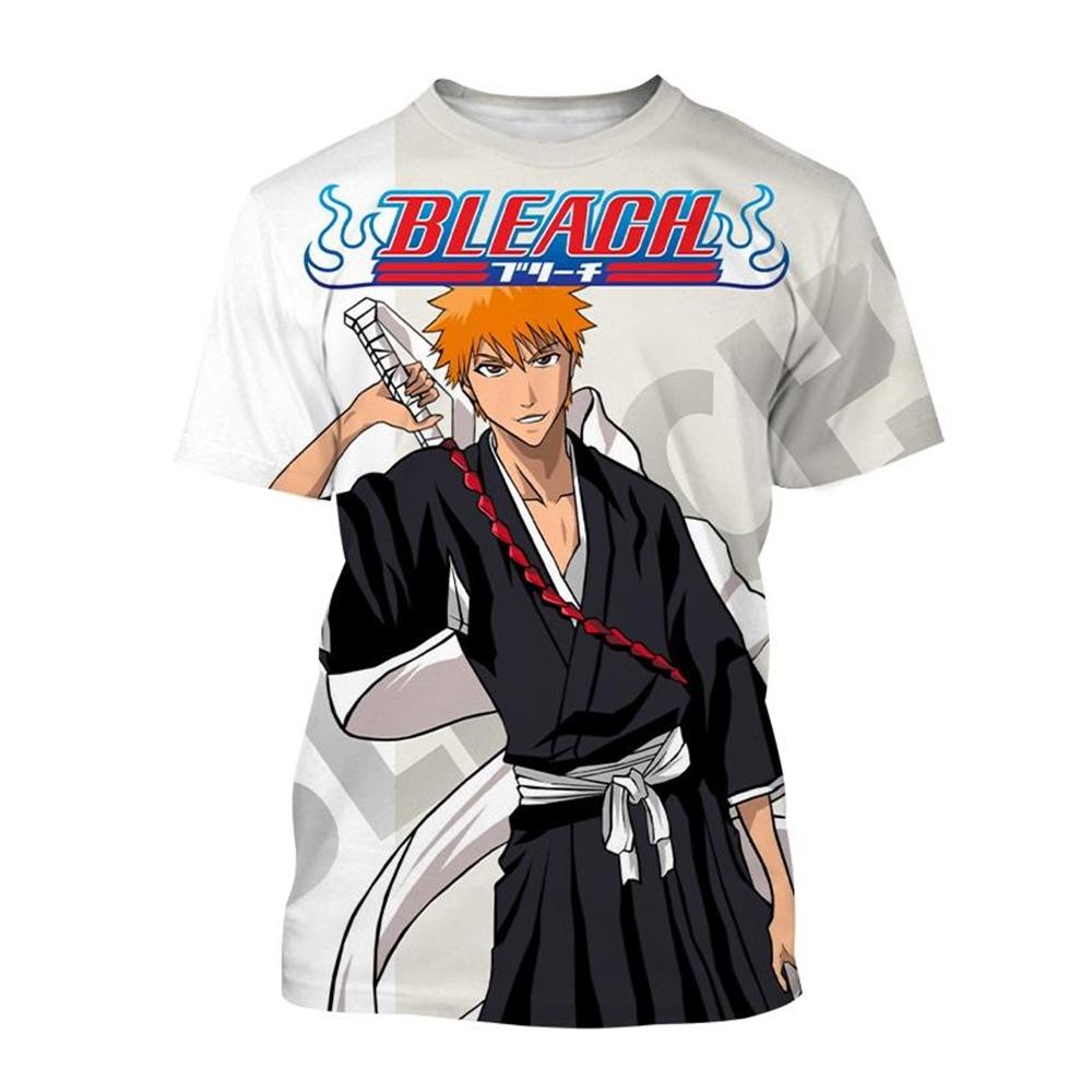 Горячая распродажа, новая футболка с 3D-принтом Куросаки Ичиго, аниме BLEACH, модная круглая горловина с короткими рукавами для мужчин и женщин, повседневные топы для детей
