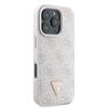 Etui Do Iphone 16 Pro Max Guess Leather 4G Triangle Różowy