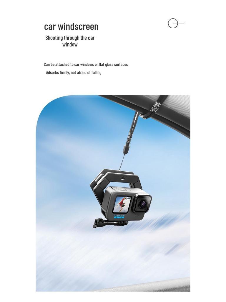 Aluminum Alloy GoPro Car Mount: First-Person Live Broadcast Fixed Bracket with Magnetic Base.