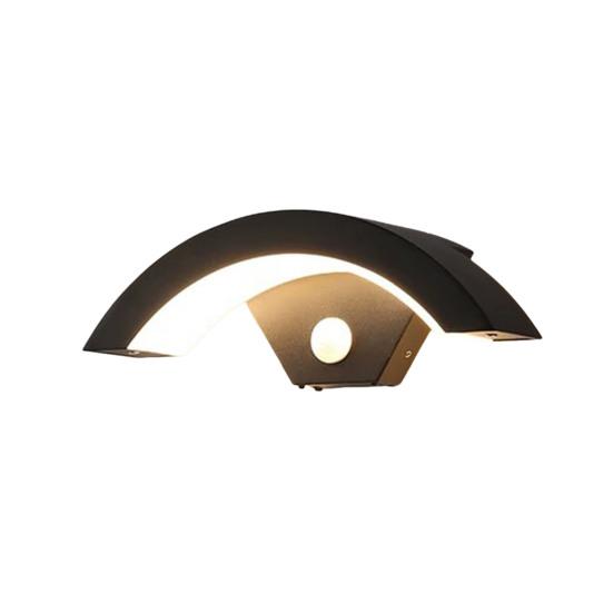Moon-Shaped Wall Light with Motion Sensor 18W 2160LM Waterproof LED Porch Lamp for Garden Patio Garage Modern Exterior Lighting for House