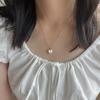 14k natural mother of pearl heart necklace