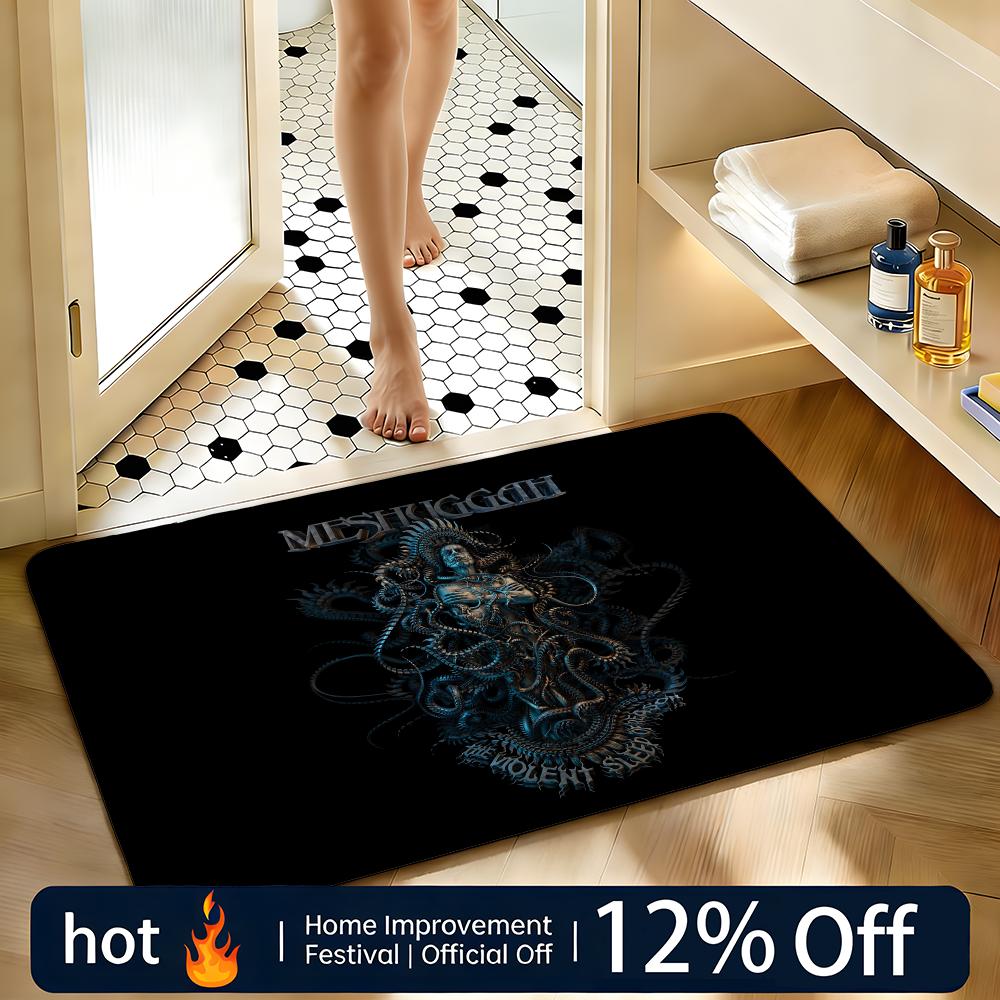 Soft Absorbent Non-Slip Rug Band M-MeshuggahS Floor Mat Home Decor Doormat Bedroom Floor Mat Shower Carpet