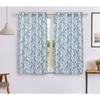 Pack of 2  Polyester Floral Print Window Curtain Regular Print 135 GSM , White & Blue