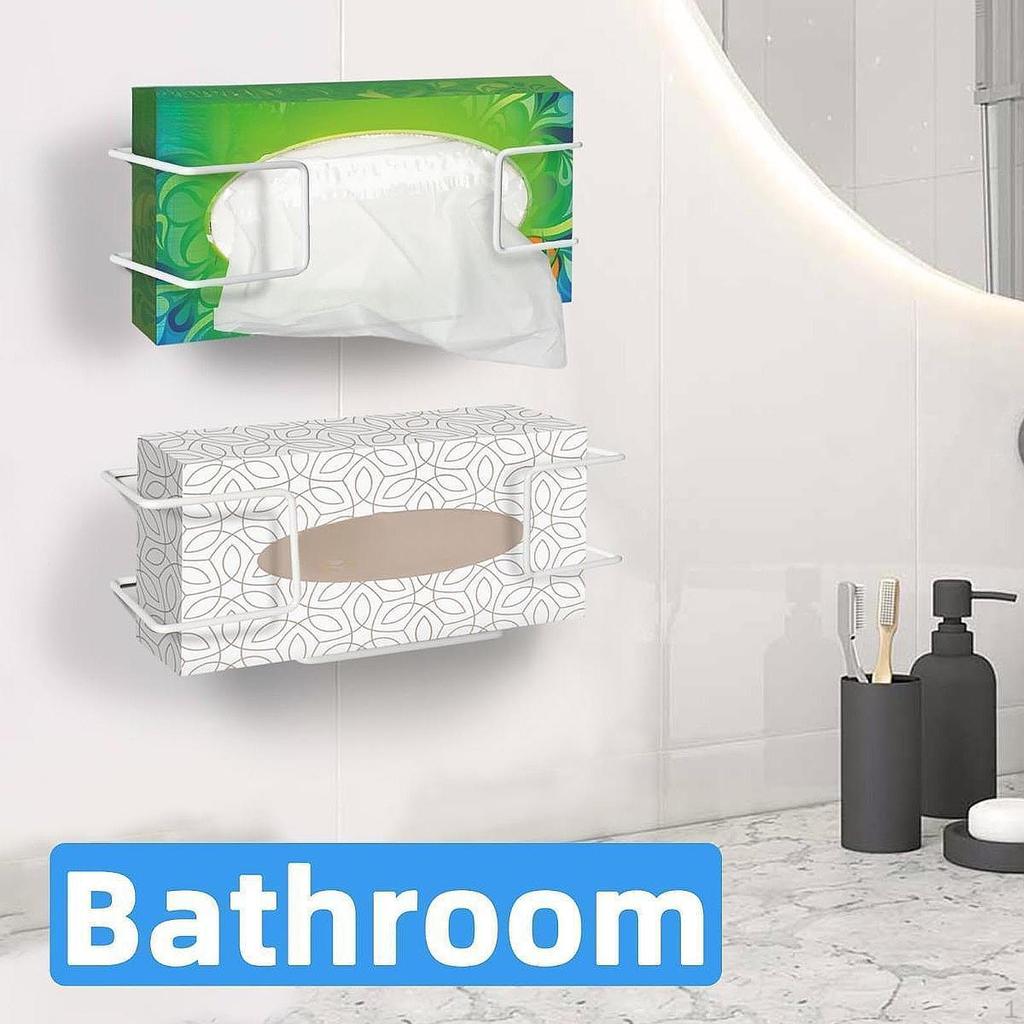 2 Pieces Facial Tissue Wire Rack Metal Glove Wall Mounting Disposable Dispenser for