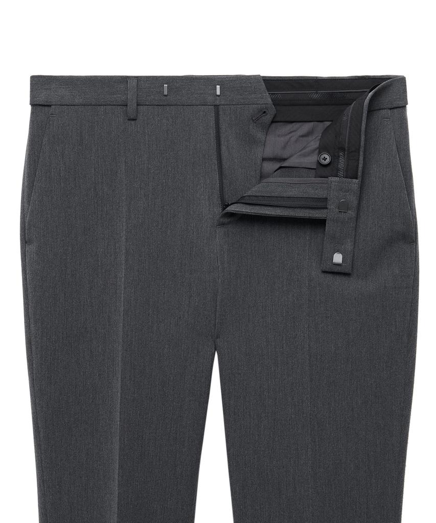 MUSINSA STANDARD Skinny Hidden Elastic Waist Crop Slacks [Medium Gray]