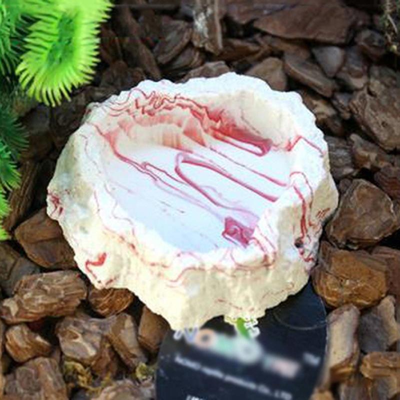 1X Миниатюрная миска для воды в виде камня, миска для еды, декор для террариума, пауки, насекомые, рептилии