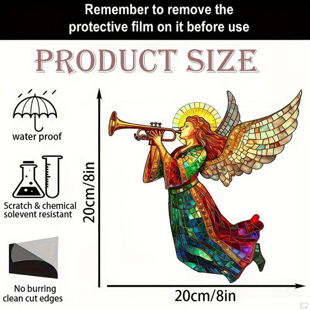 2D Flat Angel Window Hanging Ornament Wall Art Decor Door Hanger Sign for Thanksgiving Day