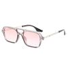 Double Bridges Women Sunglasses Fashion Pink Gradient Eyewear Trending Hollow Leopard Blue Sun Glasses Men Shades