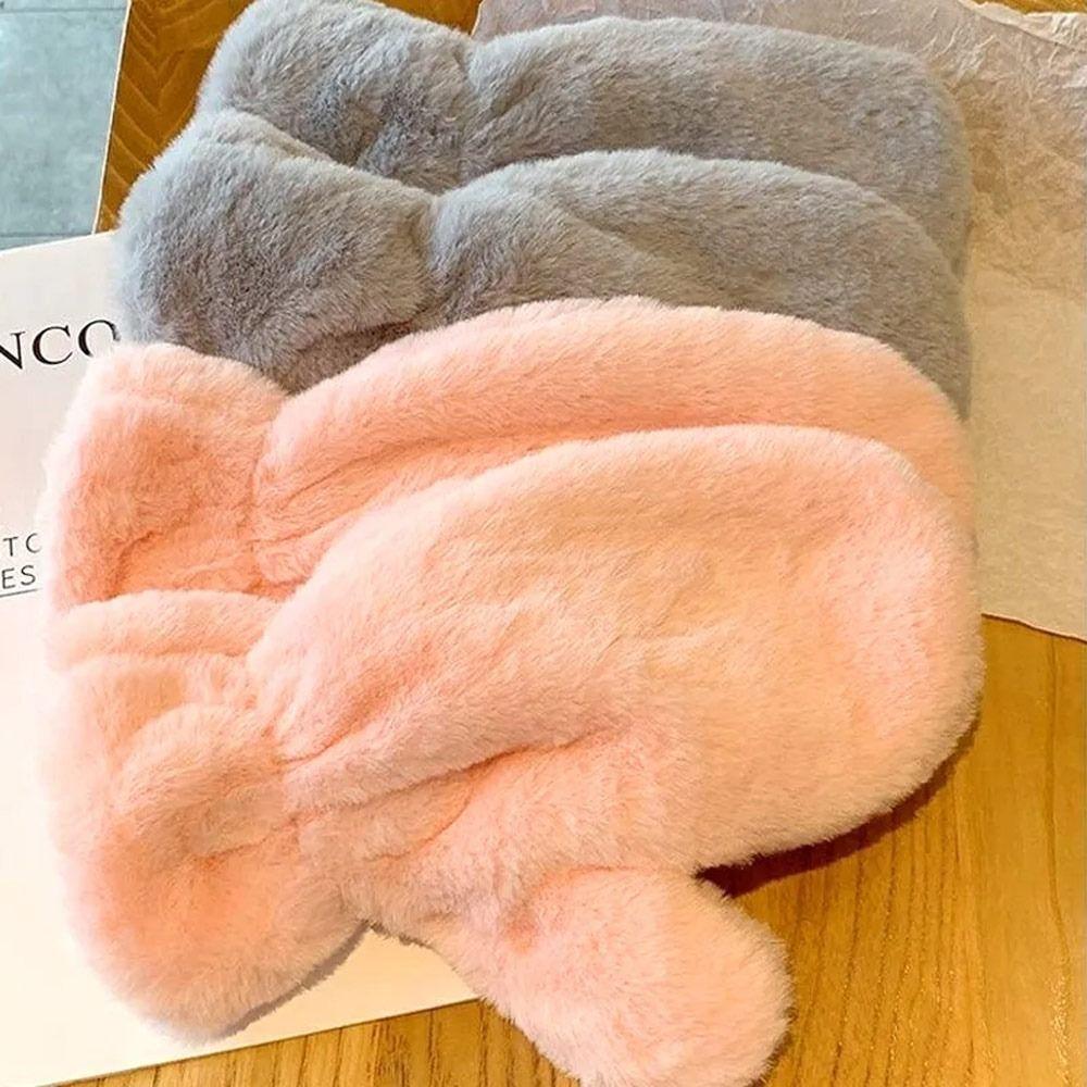 Мягкие пушистые меховые теплые перчатки, ветрозащитные зимние грелки для рук, подарки, зимние варежки для девочек