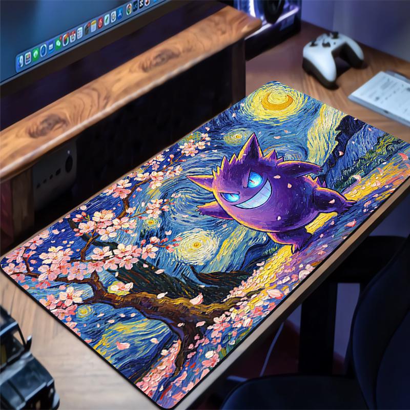 Mouse Pad Pokemon Pikachu Gengar Cherry Blossom PC Computer Gamer Rug Gaming Accessories Mousepad Keyboard Desk Mat Carpet