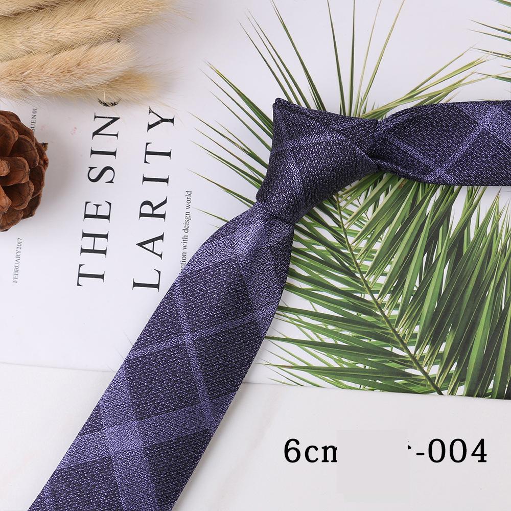 Men's Trend Business Casual Narrow 6cm Polyester Jacquard Tie Solid Color Striped Tie