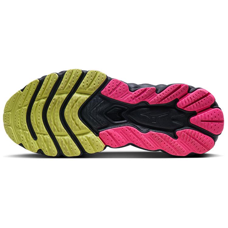 Mizuno Wave Sky 8 черные серебристо-розовые кроссовки Tetra Unisex J1GC240206