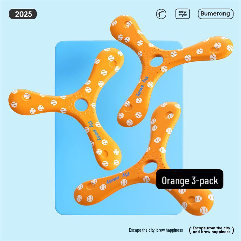 Детский мягкий трехлопастной бумеранг фрисби - Интерактивная игрушка для спорта и развлечений на открытом воздухе