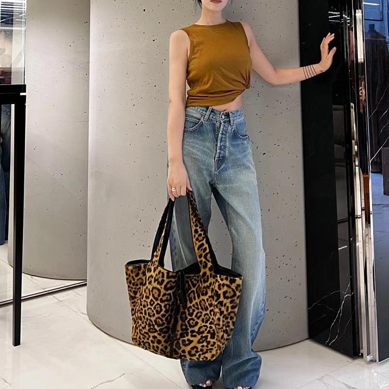 Women's Shoulder Bag Large Handbag University New Leopard Print Tote Casual Shopping Luxury Designer Handbags