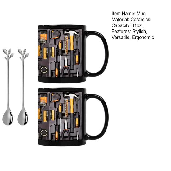 Кружка-инструментальный ящик механика Стильная керамическая чашка в виде инструментального ящика 11 унций Подарок на тему инструментов для механиков, папы, мужа