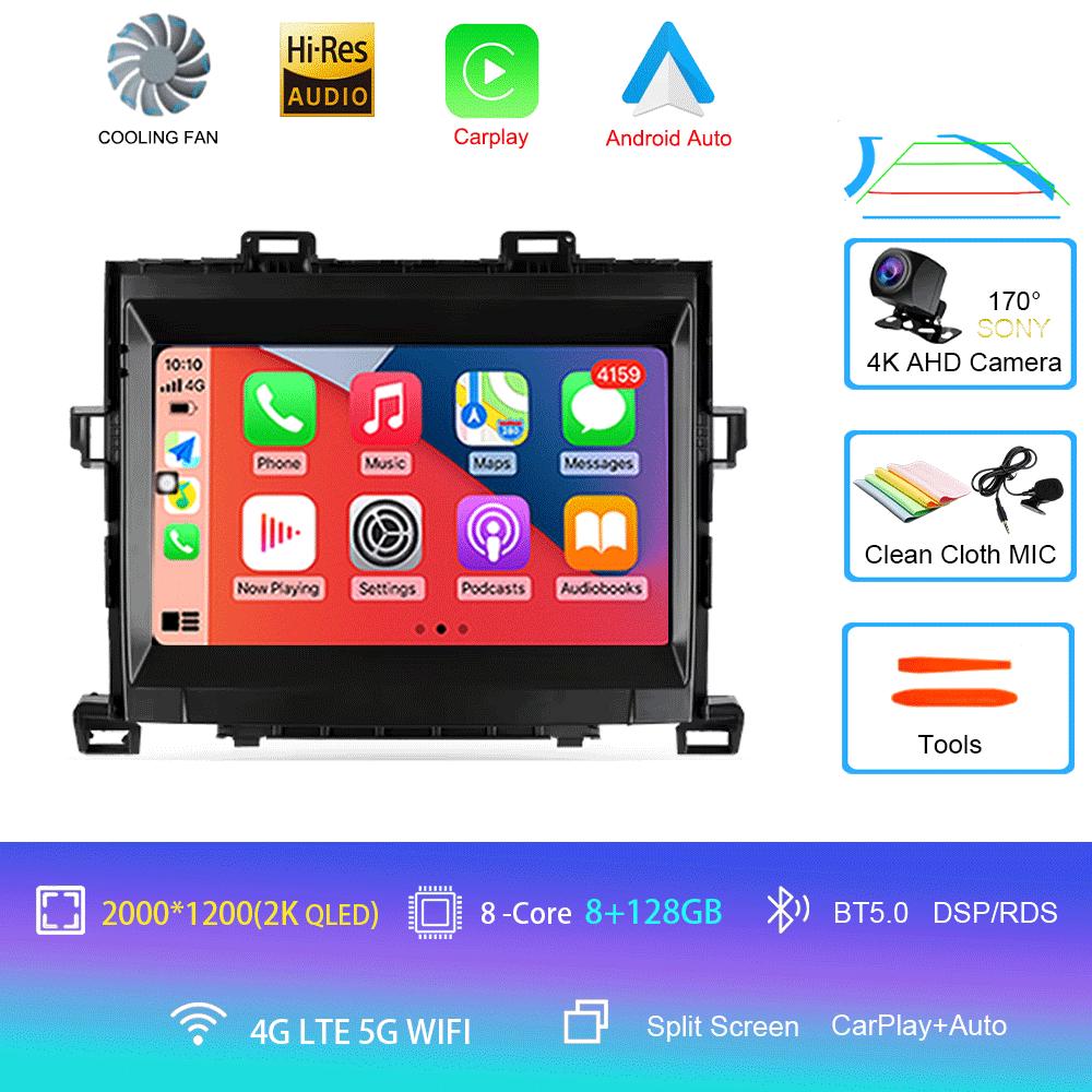 Для Toyota Alphard H20 2008-2014 автомобильный радиоприемник Android 14 Carplay автомультимедийный плеер WIFI+4G DSP автомагнитола стерео 2din головное устройство