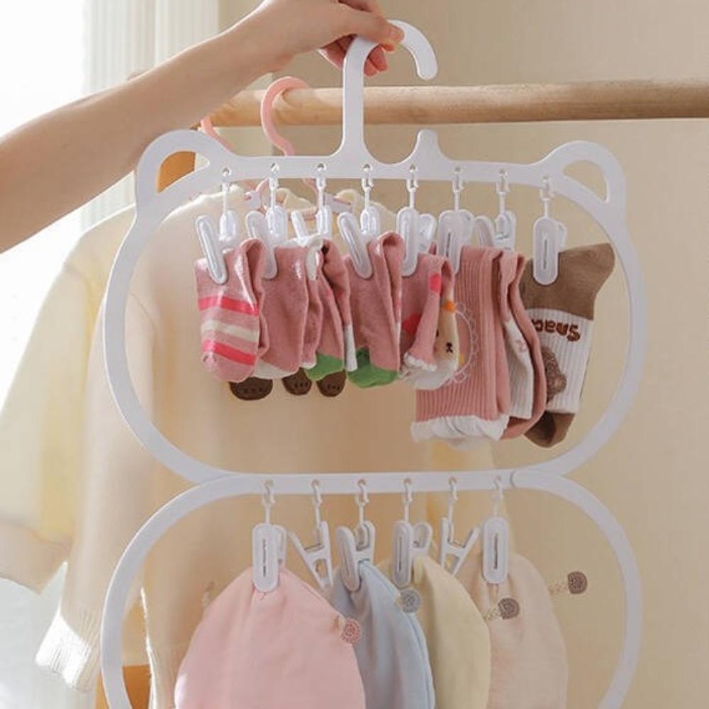 Removable Multi-Clips Drying Hanger Plastic Hanging Drying Rack Socks Drying Hanger  Underwear