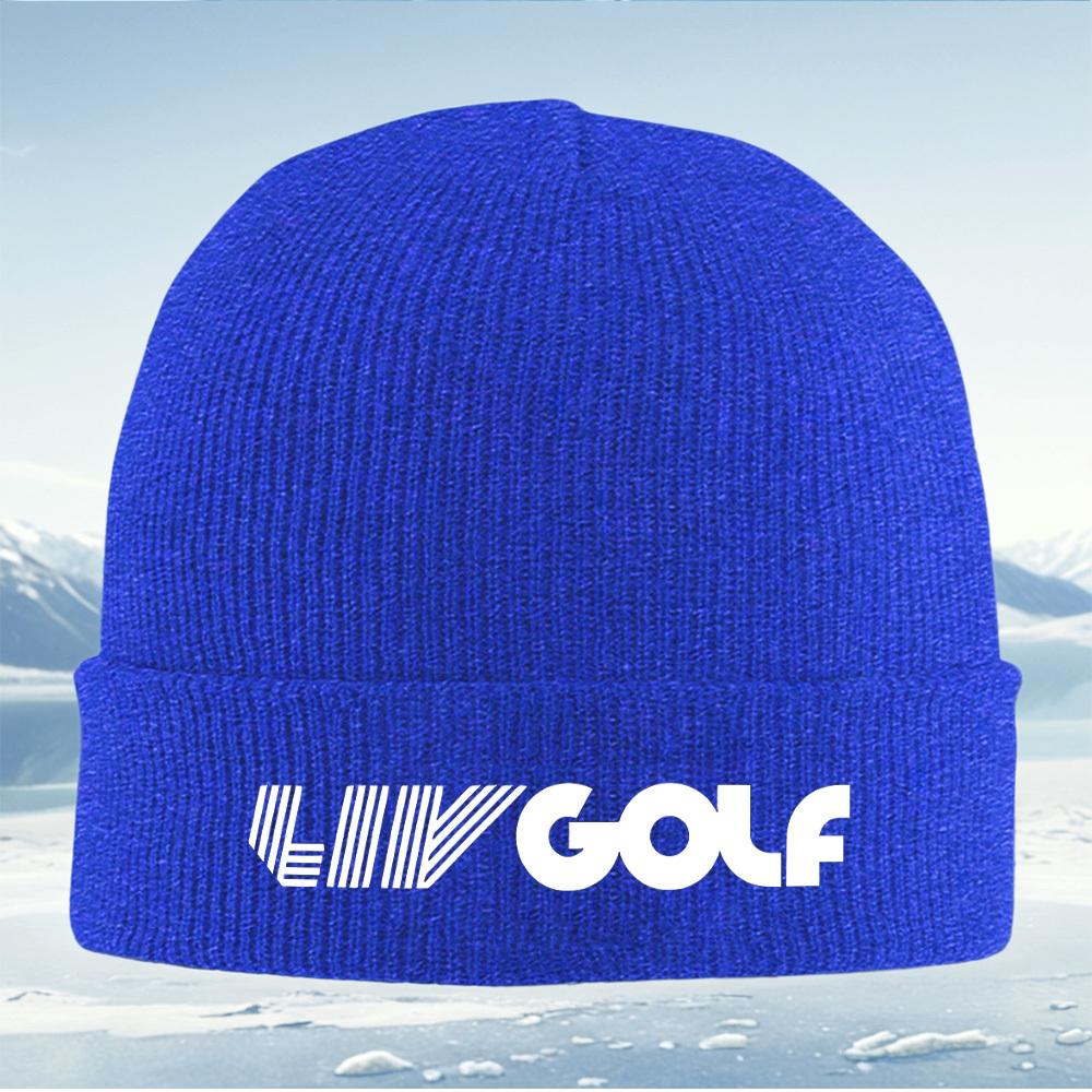 White letters golf logo on black. Men Women Unisex Knitted Hat Beanie Pullover Cap Winter Thermal Warm Christmas Outdoor Cycling