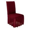 Solid Stretch Dining Chair Cover Seersuckers Chair Protector Cover Slipcover Banquet Chair Skirt Wedding Party Decor
