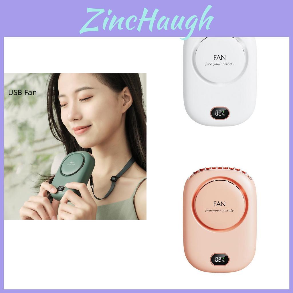 Innovative Bladeless Usb Hanging Neck Fan Waist-hanging Desk Handheld Strong Silent Display Fan Cross-border