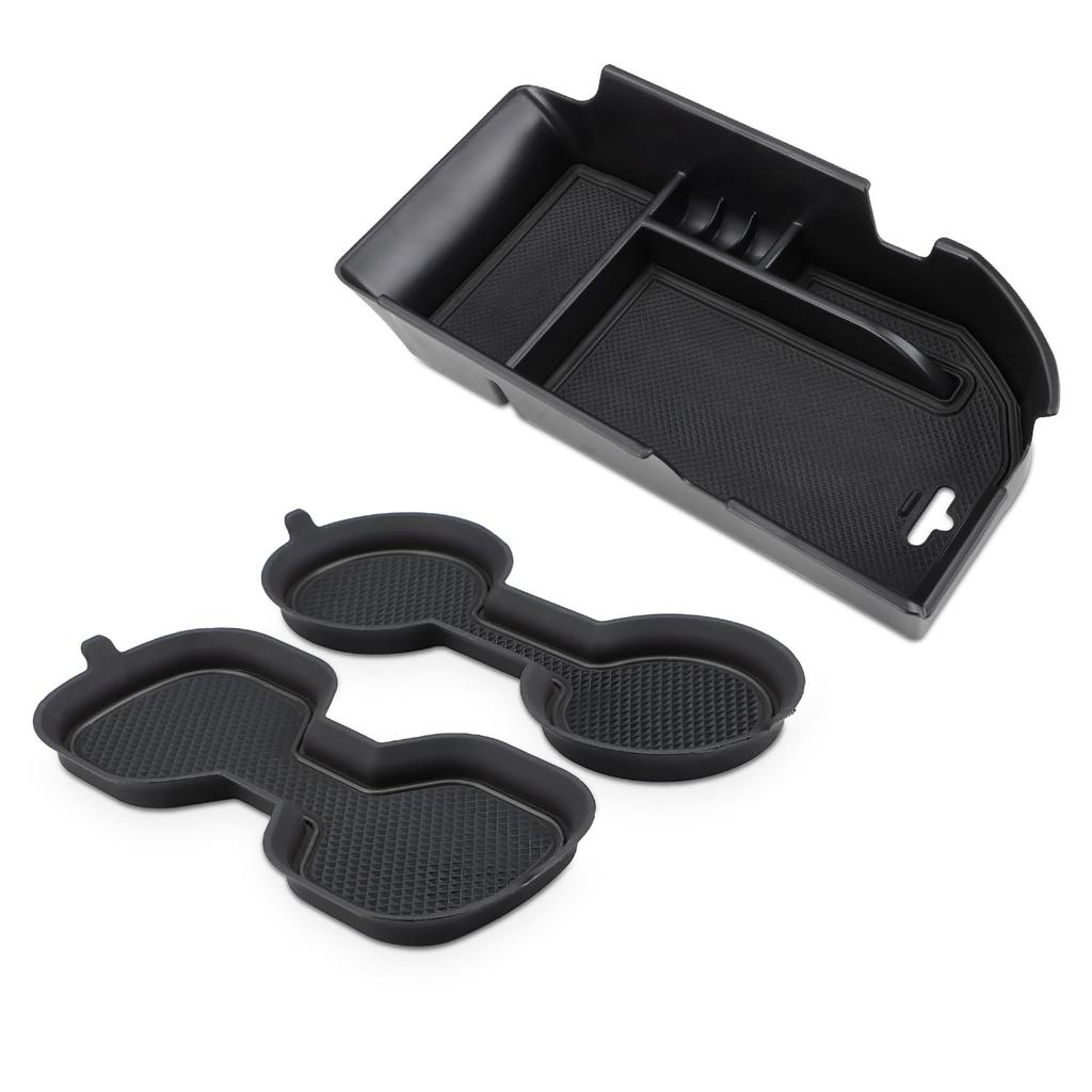 MARCHFA Console Box with Drink Holder Drink Pocket Cup Holder Center Storage Car Accessories for Toyota Camry XV7 Mat, Mat, Protector, Box, (10th