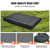 Dump Truck Mesh Tarp, 6 x 14 ft, PVC Coated Black Heavy Duty Cover with 5.5" 18oz Double Pocket, Brass Grommets, Reinforced Double Needle Stitch
