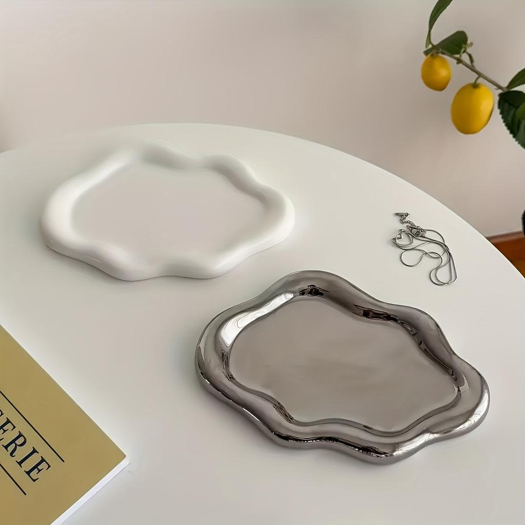 Современный поднос для украшений, поднос для туалетного столика для колец, серег, ожерелья, настольный органайзер для косметики, поднос для хранения в ванной, декор для спальни