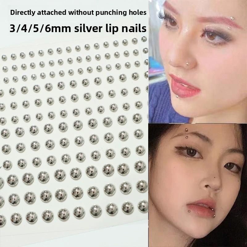 Non Piercing Lip Nails Sticker Selfadhesive Waterproof Reusable Fake Lip Nail Eyebrow Nose Ring Body Belly Button Jewelry