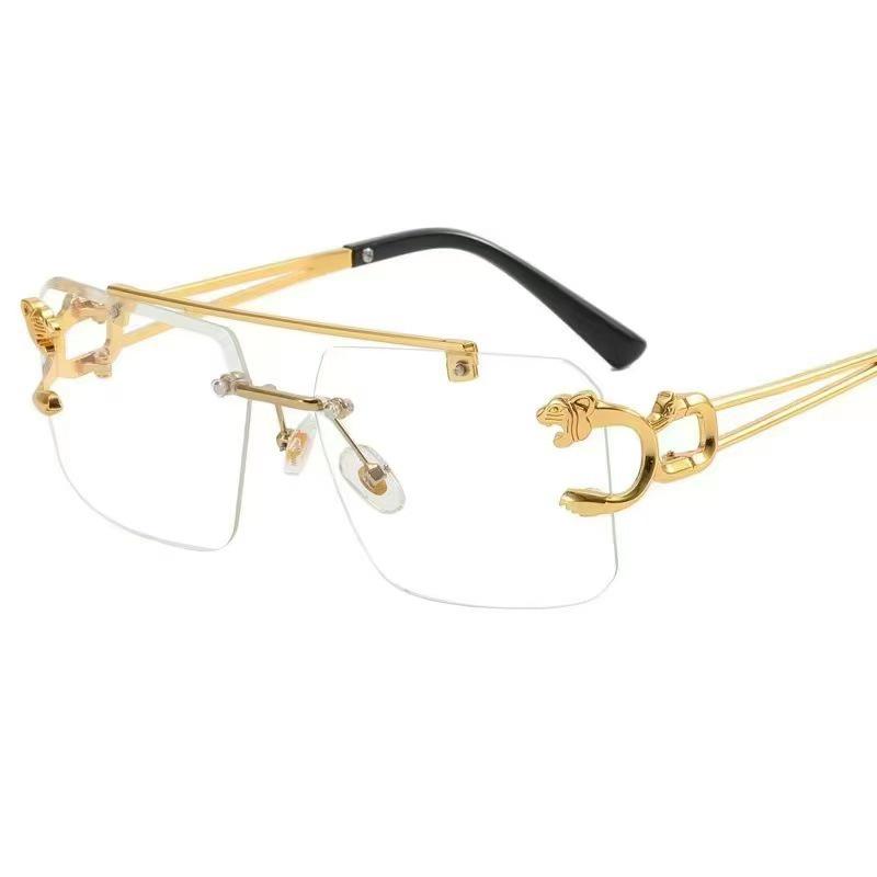 Унисекс Солнцезащитные очки в квадратной оправе с головой леопарда, Защита от УФ, Модные и Элитные