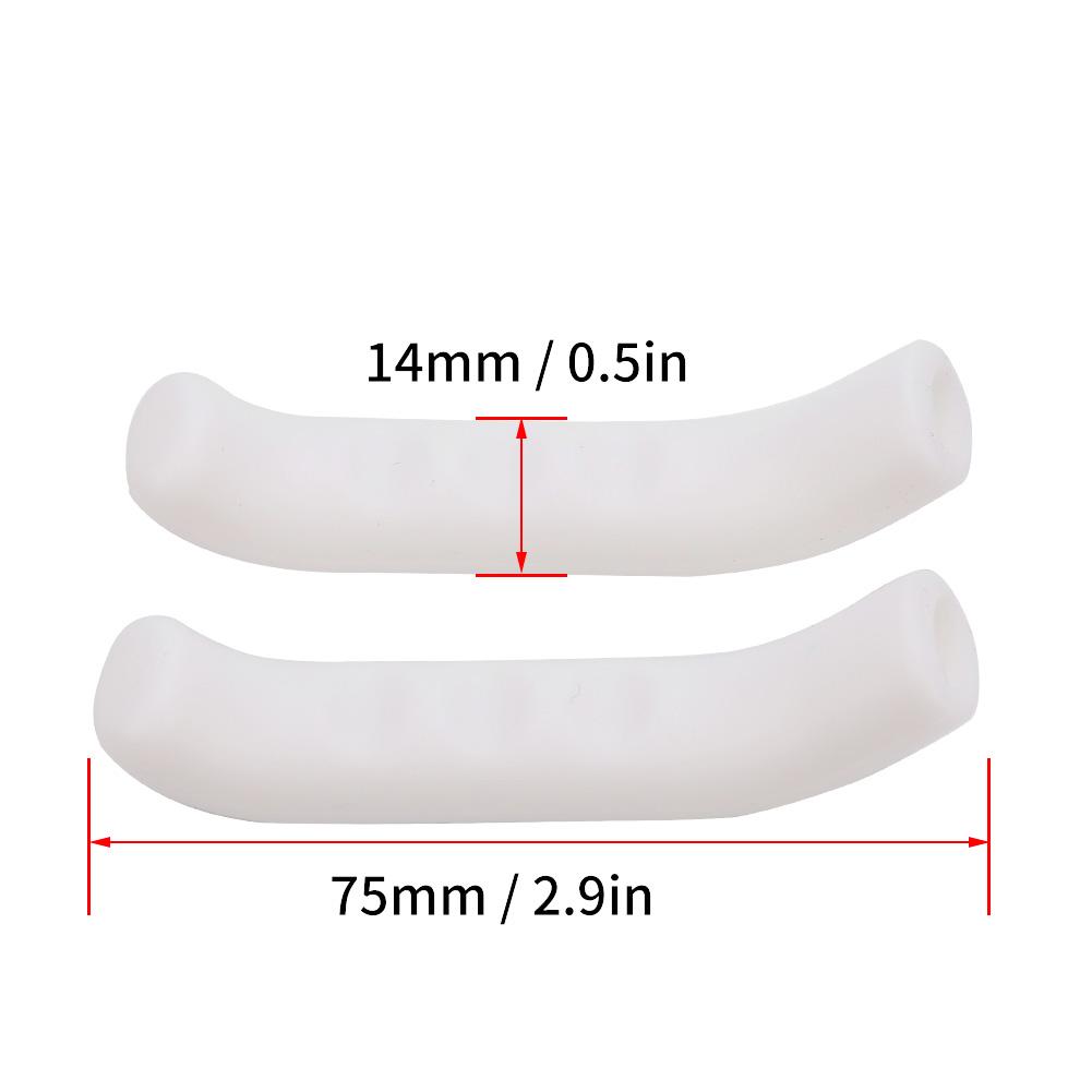 2Pcs Brake Handle Silicone Sleeve Mountain Bike Brake Lever   Cover White