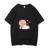 Милый Мишка LOVE Футболка Женская Bubu Dudu Парные Топы Футболка Летние Короткий Рукав Футболки Женская Корейская Повседневная Девочка Футболка Camisetas