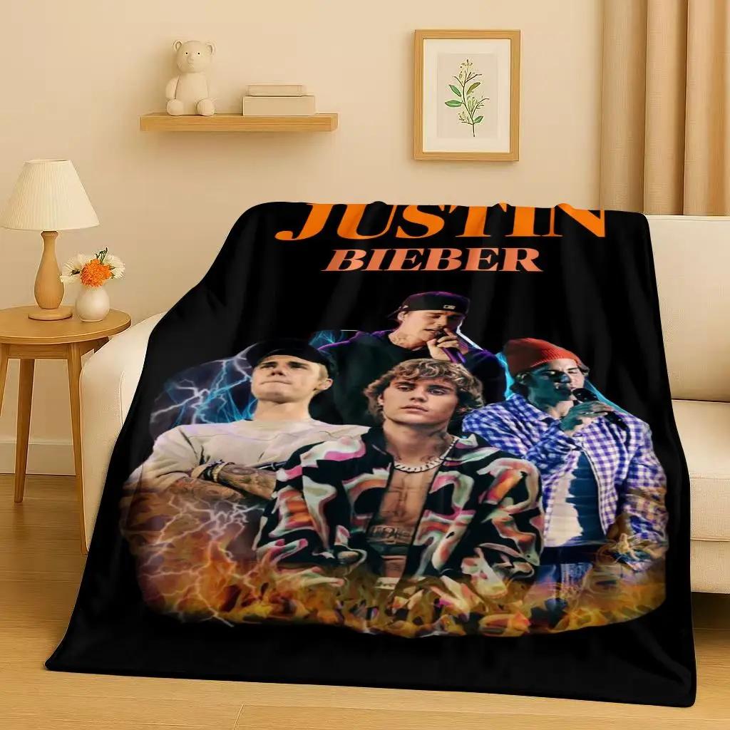 New Fashion B-Bieber Singer Star Flannel Blanket,Ultra Soft Warm Plush Throw for Home Bedroom Bed Sofa Cover Office Travel Gift