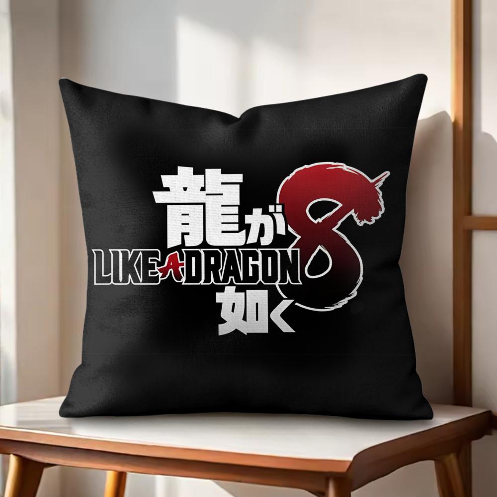 Y-Yakuza Like A Dragon Наволочка Натуральный Лен Органическая Ткань Двусторонняя Печать Диван Домашний Декор Подарок Наволочка